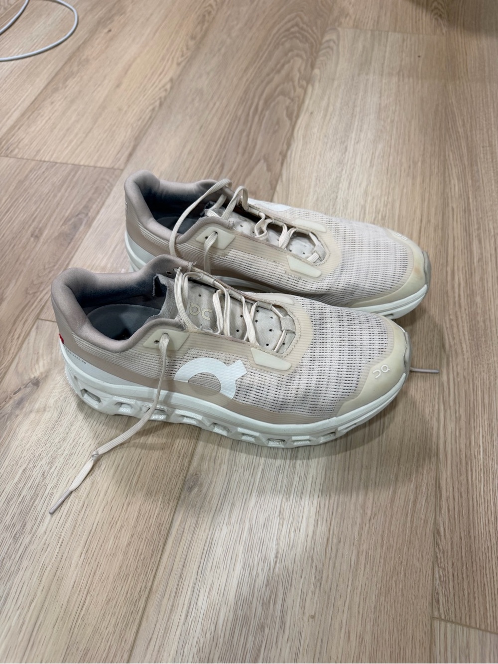 On Running Women’s Cloudmonster Void Sneakers - Beige/Pink and White